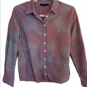 NWT ROMEO &JULIET STRIPED TIEDYE BUTTONDOWN SZ S